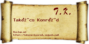 Takács Konrád névjegykártya